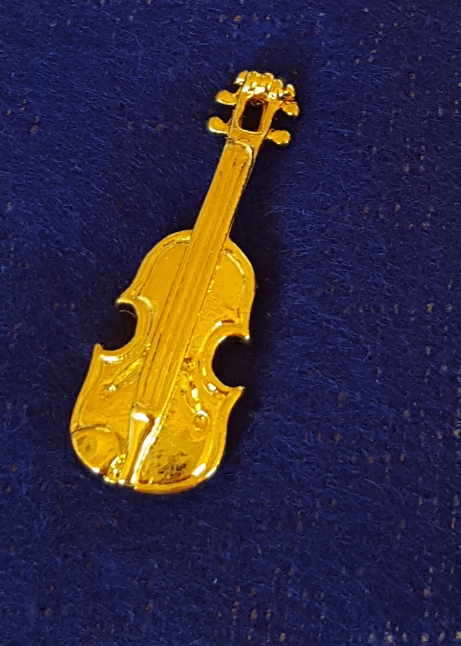 Altın Kaplama Keman Pin - 1
