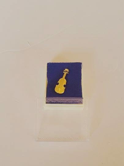 Altın Kaplama Keman Pin - 1