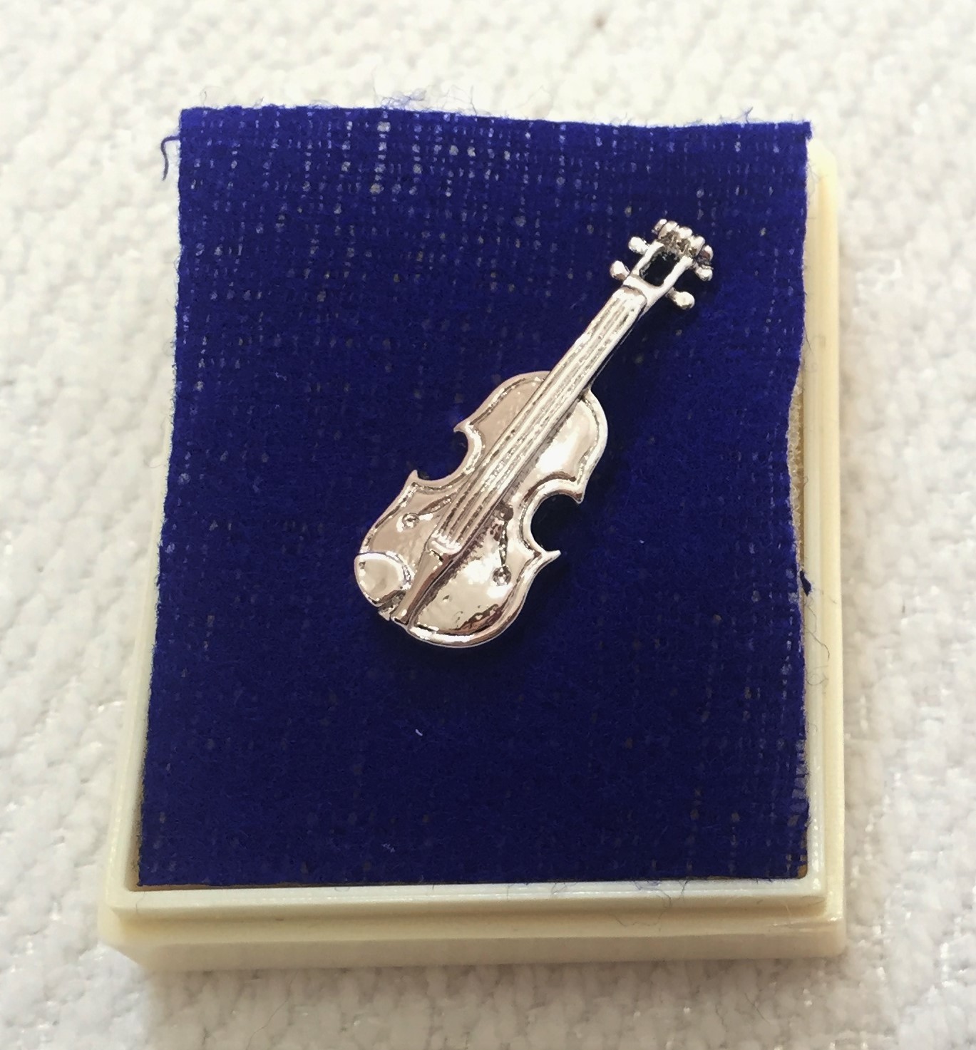 Gümüş Kaplama Keman Pin - 1