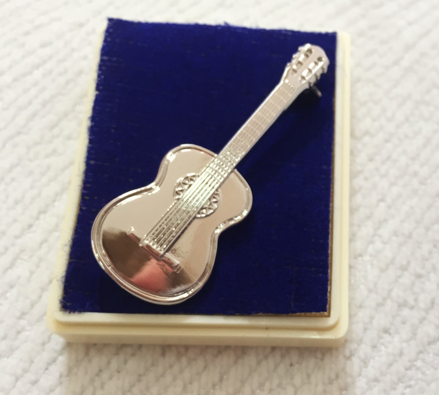 Gümüş Kaplama Klasik Gitar Broş - 1
