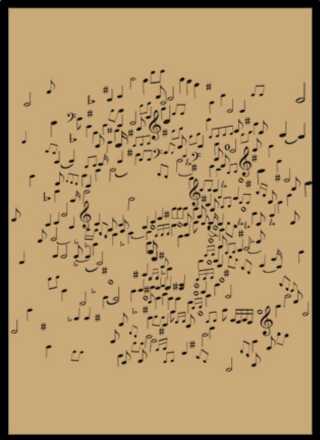 Notalardan Yapılmış Beethoven Posteri - 1